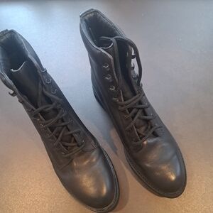 Rockport Black Ankle Combat Goth Boot Women's 8 Wide B3